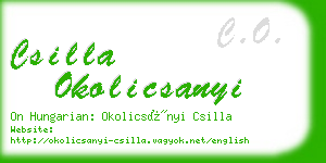 csilla okolicsanyi business card